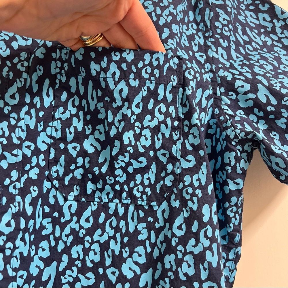 Abound Teal and Black Cotton Patterned Casual Button Up Shirt Small - Picture 5 of 8